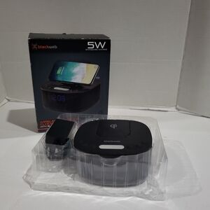 Blackweb Wireless Charging Clock Radio With Bluetooth Speaker 5W